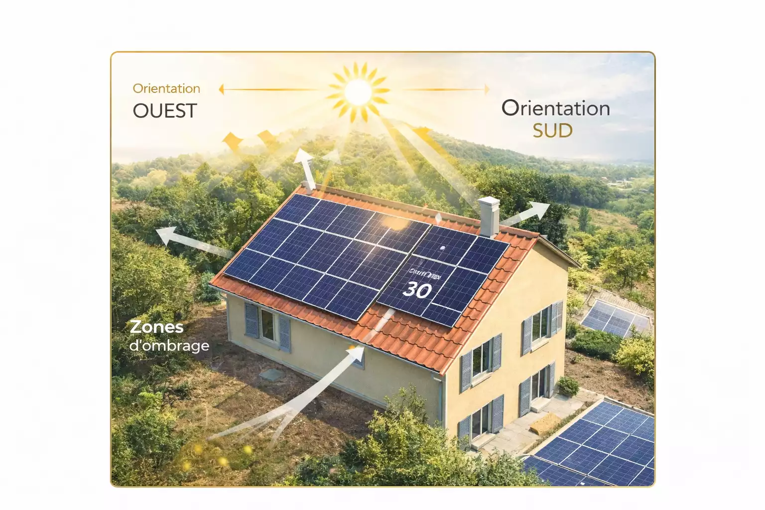 Calpinage optimis&eacute; pour maximiser la production solaire