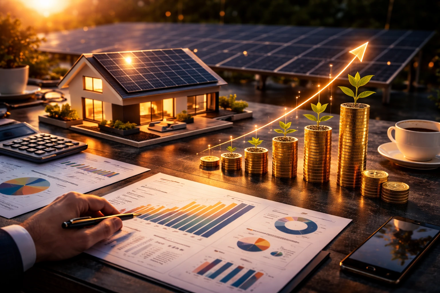 Maison avec panneaux solaires