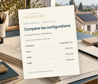 Composition photographique de bureau d’étude, avec extrait réel du document pédagogique présenté au premier plan