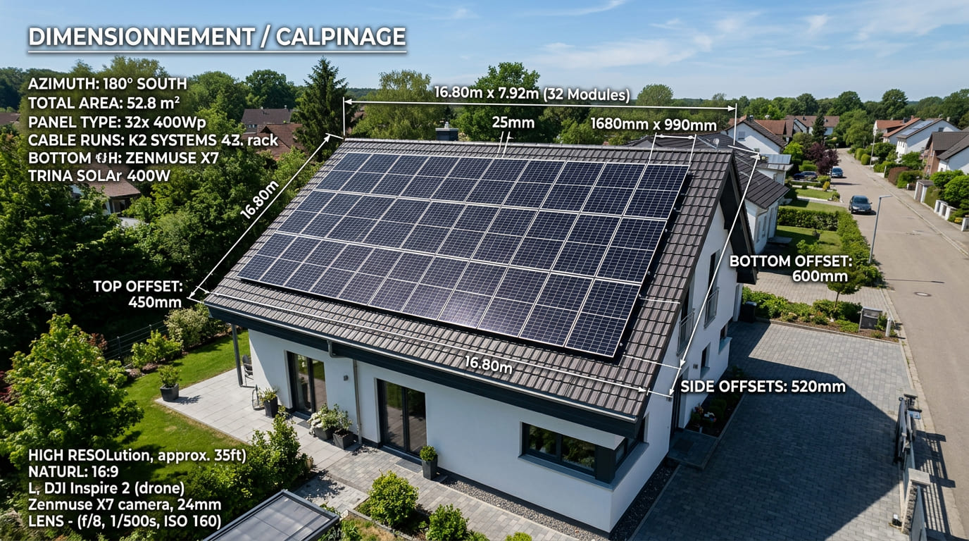 Dimensionnement installation panneaux solaires maison